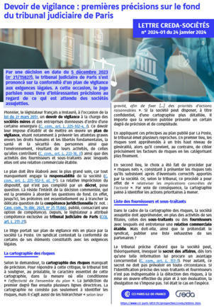 Devoir de vigilance : premières précisions sur le fond …