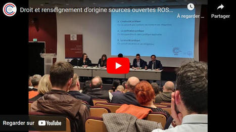 VU. Conférence : « Droit et renseignement d’origine sources ouvertes ROSO / OSINT » …