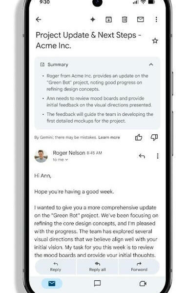 Gmail généralise les résumés IA des e-mails …